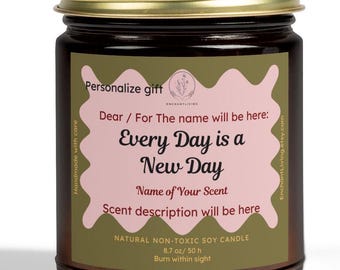 Personalized Coconut Soy Candle: Amber Glass Jar, Custom Scent