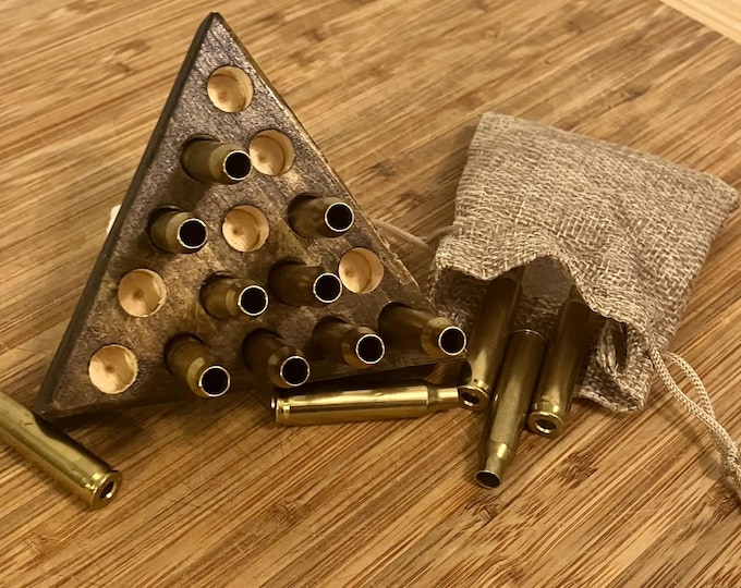 Handcrafted Bullet Peg Game, Gift for Him • Sportsmen • Military • Police • 2A • Pro Gun • Unique Holiday Decor