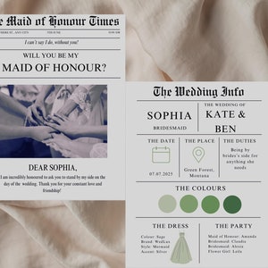 Journal, proposition de demoiselle d'honneur, demoiselle d'honneur, carte d'informations sur le mariage, seras-tu ma proposition de demoiselle d'honneur, modèle imprimable, modifiable