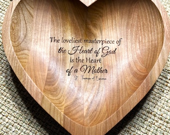 Mother&#39;s Heart Bowl, Mother&#39;s Day Gift, Heart Prayer Bowl, Religious Decoration, St Therese of Lisieux, Heart of a Mother, personalized