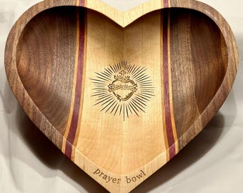 Heart Prayer Bowl - Multi Woods