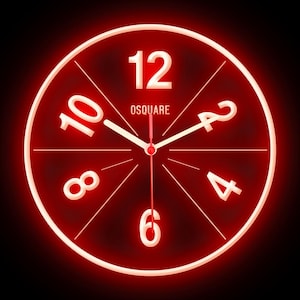 OSQUARE For Man Cave Bar Pub Shop Room Garage Home Decor Decoration Colorful LED Flexible Flex Neon Wall Clock 10&quot;