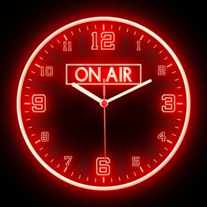 On Air Recording Studio Audio Room Shop Office Home Decor Colorful LED Flexible Flex Neon Wall Clock 10&quot;