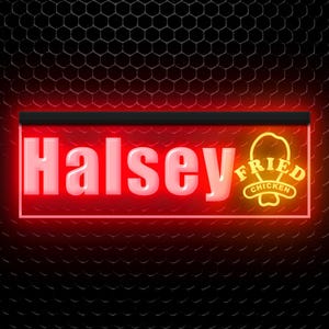 Fried Chicken Bar Shop Cafe Restaurant Custom Name Neon Sign Home Decor Gifts Personalized illuminated Led Sign Light Dual Color Two Colors