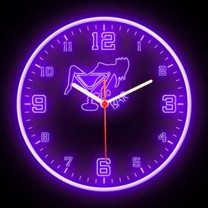 Reloj de pared de neón flexible con luces LED de colores, para bar, tienda, tienda, cerveza, pub, cueva de hombre, decoración del hogar, 10&quot;