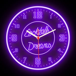 Reloj de pared de neón flexible con luces LED de colores y decoración del hogar con diseño de cueva de hombre y cerveza abierta de 10&quot;