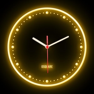 OSQUARE - Reloj de pared de neón flexible con luces LED de colores para decoración del hogar, bar, pub, tienda, habitación, garaje, 10&quot;