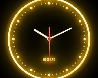 OSQUARE For Man Cave Bar Pub Shop Room Garage Home Decor Decoration Colorful LED Flexible Flex Neon Wall Clock 10"