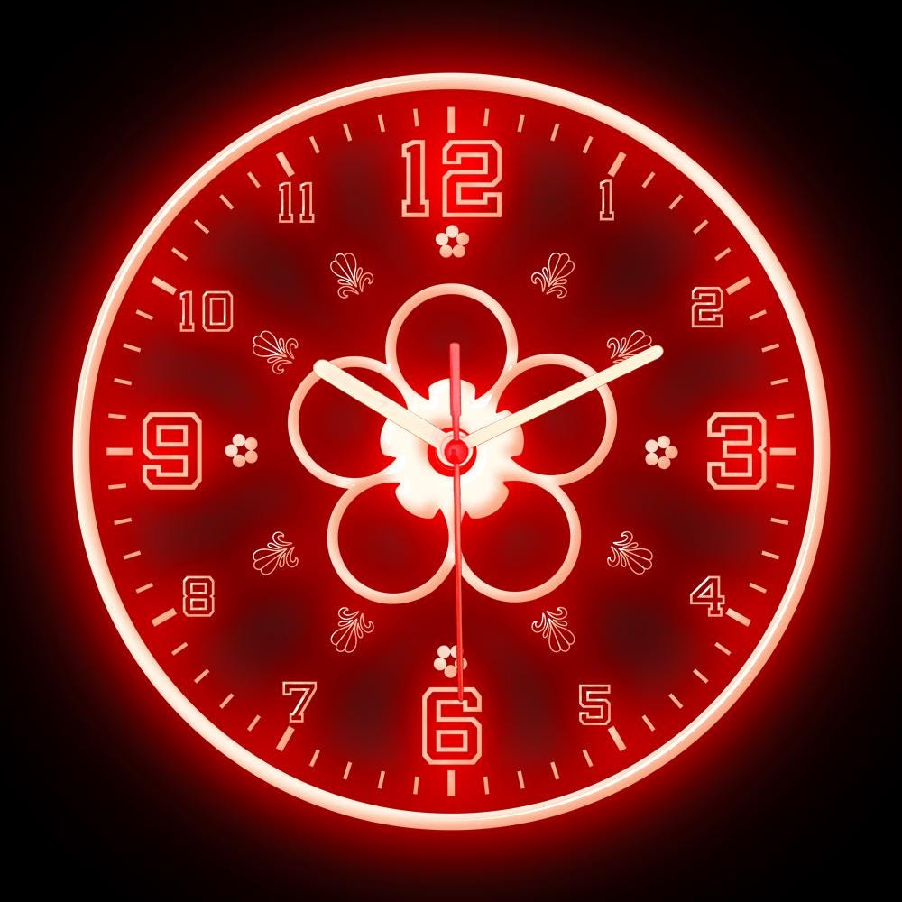 Japanese Sakura Cherry Blossom Home Decor Flexible Neon Clock 10