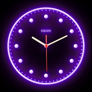 OSQUARE - Reloj de pared de neón flexible con luces LED de colores para decoración del hogar, bar, pub, tienda, habitación, garaje, 10&quot;