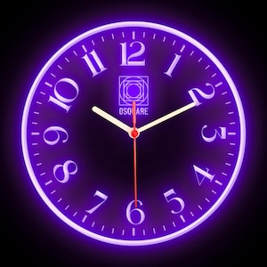 OSQUARE - Reloj de pared de neón flexible con luces LED de colores para decoración del hogar, bar, pub, tienda, habitación, garaje, 10&quot;