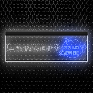 It&#39;s 5:00 O&#39;Clock Somewhere Custom Name Neon Sign Home Decor Gifts Personalized illuminated Led Sign Light Dual Color Two Colors