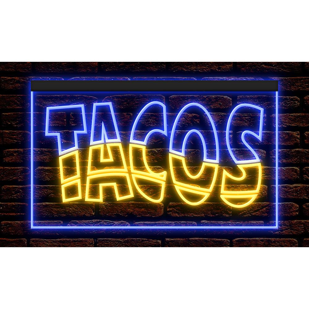 Insegna LED al neon Taco: arredamento per ristoranti messicani - Italia