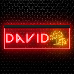 Cocktails Open Bar Pub Club Benutzerdefinierter Name Leuchtreklame Wohnkultur Geschenke Personalisierte LED-Leuchtschild Licht Zweifarben zwei Farben