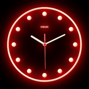 OSQUARE For Man Cave Bar Pub Shop Room Garage Home Decor Decoration Colorful LED Flexible Flex Neon Wall Clock 10&quot;