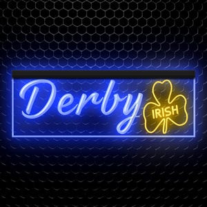 Insegna al neon con nome personalizzato per pub e bar con trifoglio irlandese, decorazioni per la casa, regali, insegna luminosa a LED personalizzata, due colori