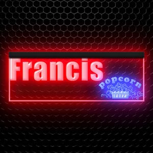 Popcorn Bar Shop Cafe Custom Name Neon Sign Home Decor Gifts Personalized illuminated Led Sign Light Dual Color Two Colors