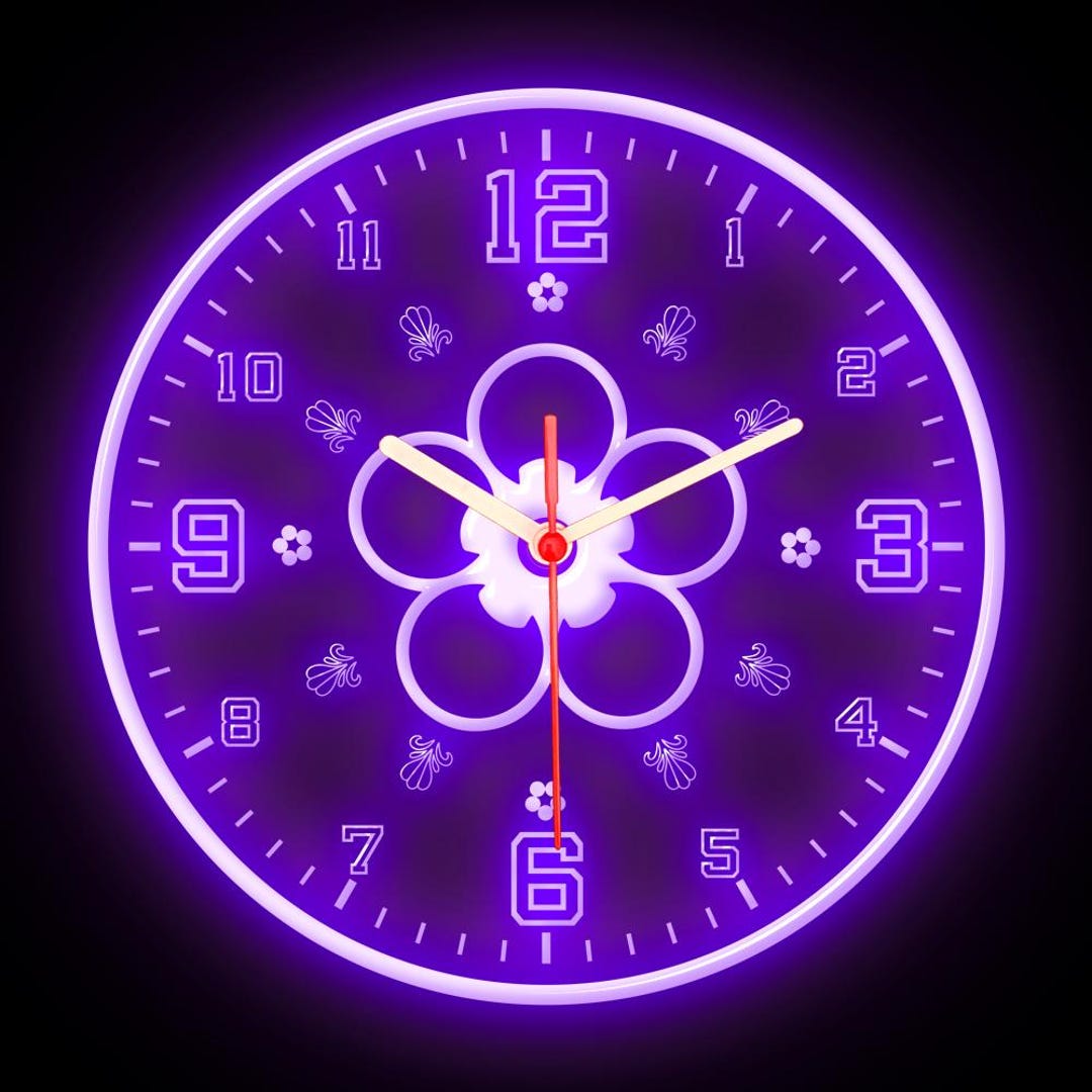 Japanese Sakura Cherry Blossom Home Decor Flexible Neon Clock 10