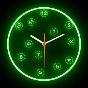 OSQUARE - Reloj de pared de neón flexible con luces LED de colores para decoración del hogar, bar, pub, tienda, habitación, garaje, 10&quot;
