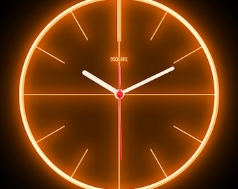 OSQUARE For Man Cave Bar Pub Shop Room Garage Home Decor North European Design Decoration Colorful LED Flexible Flex Neon Wall Clock 10"