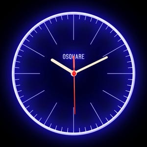 OSQUARE - Reloj de pared de neón flexible con luces LED de colores para decoración del hogar, bar, pub, tienda, habitación, garaje, 10&quot;