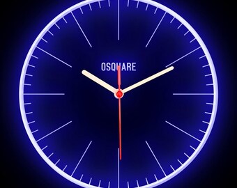 OSQUARE For Man Cave Bar Pub Shop Room Garage Home Decor Decoration Colorful LED Flexible Flex Neon Wall Clock 10"