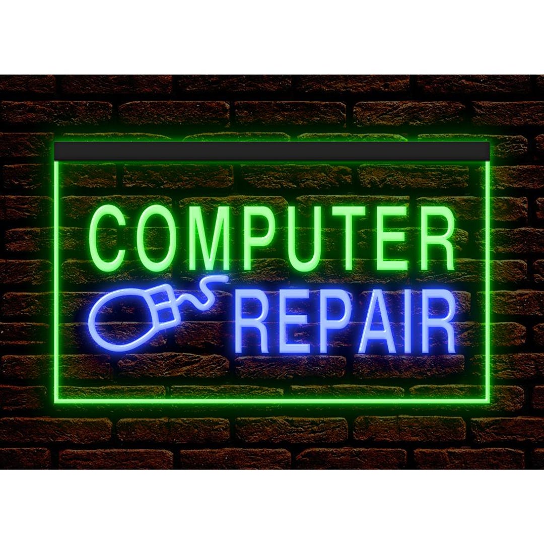 Computer Repair Shop Center Store Decor Display Neon Sign Illuminated 7 ...