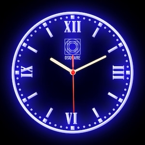 OSQUARE - Reloj de pared de neón flexible con luces LED de colores para decoración del hogar, bar, pub, tienda, habitación, garaje, 10&quot;