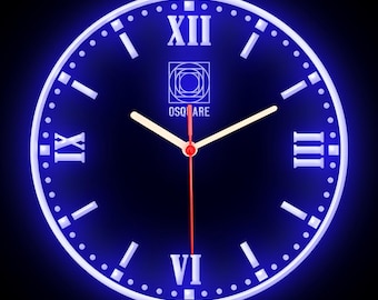 OSQUARE For Man Cave Bar Pub Shop Room Garage Home Decor Decoration Colorful LED Flexible Flex Neon Wall Clock 10"