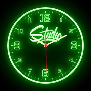 Studio On Air Recording Audio Room Shop Office Home Decor Colorful LED Flexible Flex Neon Wall Clock 10&quot;