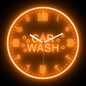 Car Wash Auto Shop Store Repair Service Home Decor Decoration Colorful LED Flexible Flex Neon Wall Clock 10&quot;