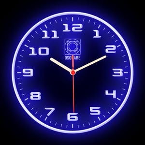 OSQUARE - Reloj de pared de neón flexible con luces LED de colores para decoración del hogar, bar, pub, tienda, habitación, garaje, 10&quot;