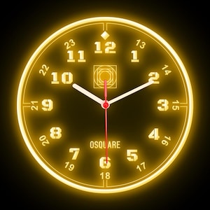 OSQUARE - Reloj de pared de neón flexible con luces LED de colores para decoración del hogar, bar, pub, tienda, habitación, garaje, 10&quot;
