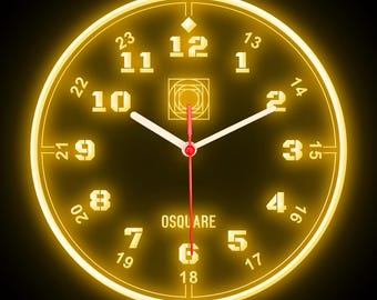 OSQUARE For Man Cave Bar Pub Shop Room Garage Home Decor Decoration Colorful LED Flexible Flex Neon Wall Clock 10"