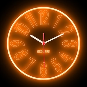 OSQUARE For Man Cave Bar Pub Shop Room Garage Home Decor Decoration Colorful LED Flexible Flex Neon Wall Clock 10&quot;