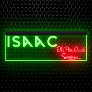 It&#39;s 5:00 O&#39;Clock Somewhere Custom Name Neon Sign Home Decor Gifts Personalized illuminated Led Sign Light Dual Color Two Colors