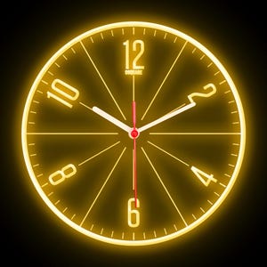 OSQUARE - Reloj de pared de neón flexible con luces LED de colores para decoración del hogar, bar, pub, tienda, habitación, garaje, 10&quot;