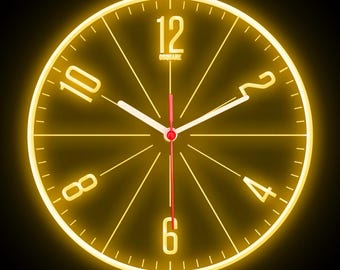 OSQUARE For Man Cave Bar Pub Shop Room Garage Home Decor Decoration Colorful LED Flexible Flex Neon Wall Clock 10"