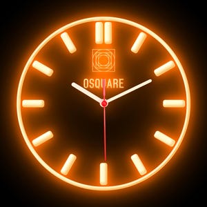 OSQUARE - Reloj de pared de neón flexible con luces LED de colores para decoración del hogar, bar, pub, tienda, habitación, garaje, 10&quot;
