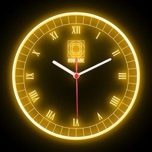 OSQUARE - Reloj de pared de neón flexible con luces LED de colores para decoración del hogar, bar, pub, tienda, habitación, garaje, 10&quot;