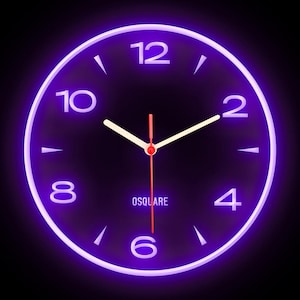 OSQUARE For Man Cave Bar Pub Shop Room Garage Home Decor Decoration Colorful LED Flexible Flex Neon Wall Clock 10&quot;