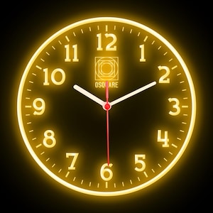 OSQUARE For Man Cave Bar Pub Shop Room Garage Home Decor Decoration Colorful LED Flexible Flex Neon Wall Clock 10&quot;