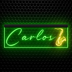 Saxophone Music Shop Custom Name Neon Sign Home Decor Gifts Personalized illuminated Led Sign Light Dual Color Two Colors