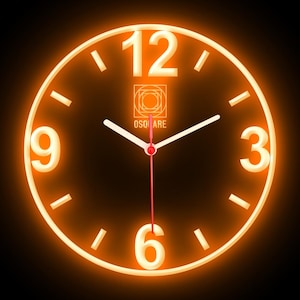 OSQUARE - Reloj de pared de neón flexible con luces LED de colores para decoración del hogar, bar, pub, tienda, habitación, garaje, 10&quot;
