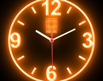 OSQUARE For Man Cave Bar Pub Shop Room Garage Home Decor Decoration Colorful LED Flexible Flex Neon Wall Clock 10"