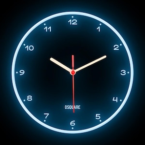 OSQUARE For Man Cave Bar Pub Shop Room Garage Home Decor Decoration Colorful LED Flexible Flex Neon Wall Clock 10&quot;