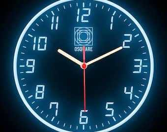 OSQUARE For Man Cave Bar Pub Shop Room Garage Home Decor Decoration Colorful LED Flexible Flex Neon Wall Clock 10"