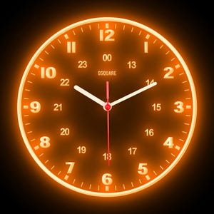 OSQUARE - Reloj de pared de neón flexible con luces LED de colores para decoración del hogar, bar, pub, tienda, habitación, garaje, 10&quot;