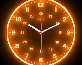 OSQUARE For Man Cave Bar Pub Shop Room Garage Home Decor Interior Design Decoration Colorful LED Flexible Flex Neon Wall Clock 10"