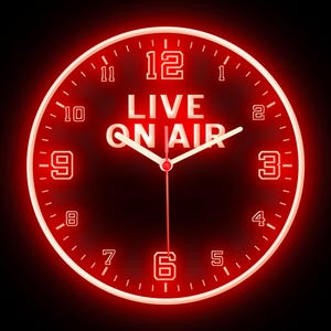 Live On Air Recording Studio Audio Room Shop Office Home Decor Colorful LED Flexible Flex Neon Wall Clock 10&quot;